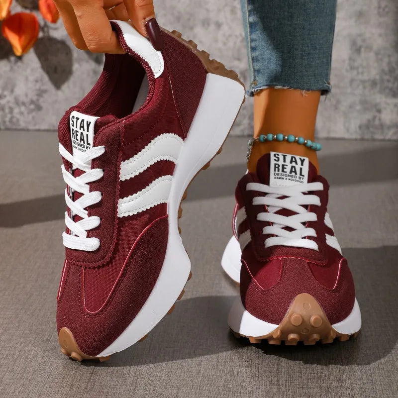 Brand Designer Women's Shoes Autumn New Style Cross-strap Platform Vulcanized Shoes 2026 Outdoor Running Sports Shoes Selling