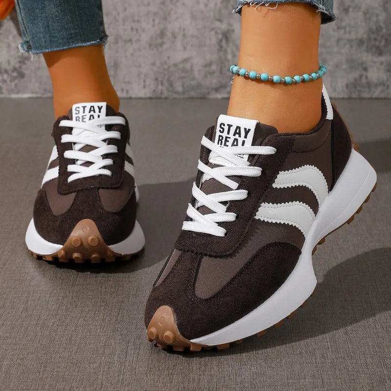 Brand Designer Women's Shoes Autumn New Style Cross-strap Platform Vulcanized Shoes 2026 Outdoor Running Sports Shoes Selling